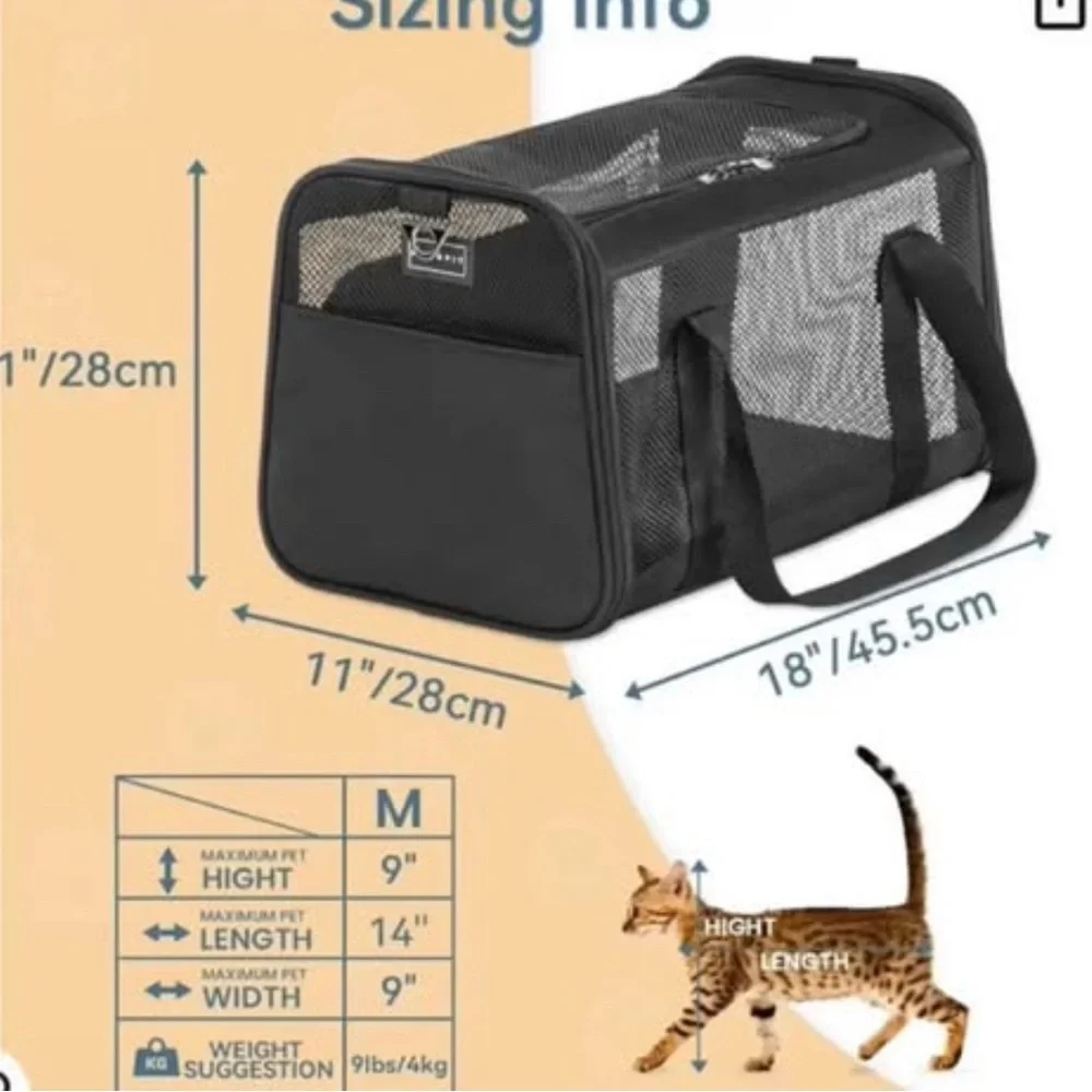 Black Pet Carrier for Cats